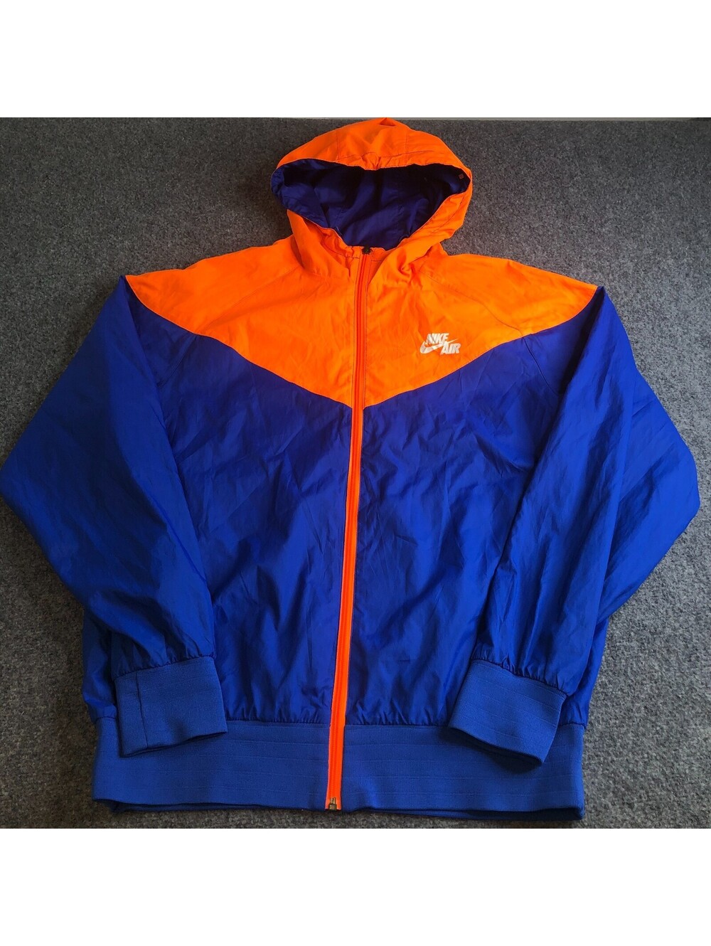Nike Windrunner Jacket Mens Large Blue Orange Reversible Full Zip Windbreaker